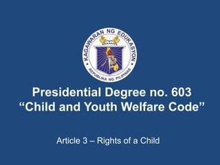 commencement of civil personality|P.D. No. 603 .